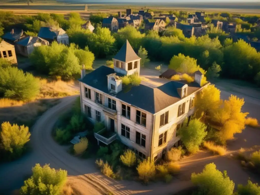 La fotografía aérea captura la belleza melancólica de una ciudad abandonada, preservación histórica a través del cine.