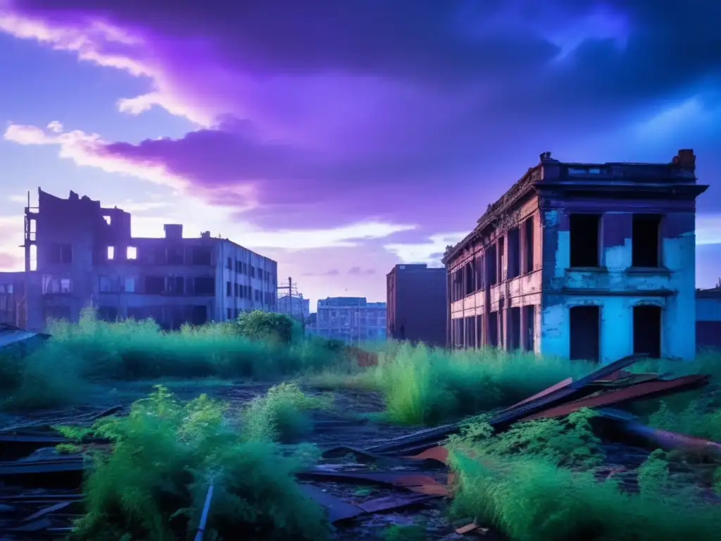 Descubre la belleza inquietante de una ciudad abandonada, con edificios en ruinas y la naturaleza reclamando su lugar. <b>Atmosfera perfecta para el turismo en ciudades abandonadas.