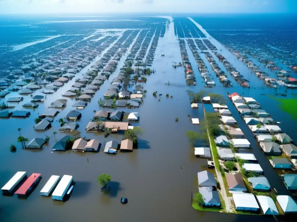 Las calles de Nueva Orleans inundadas tras el huracán Katrina muestran la devastación y la lucha humana. La huella del huracán Katrina en Nueva Orleans es impactante.