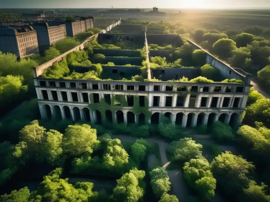 Una ciudad abandonada y decadente, invadida por la naturaleza. Reconstruir ciudades fantasmas ético