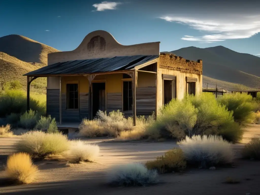 Explora la ciudad fantasma de Dawson, Nuevo México, con sus edificios abandonados y calles misteriosas, mostrando su belleza desolada.