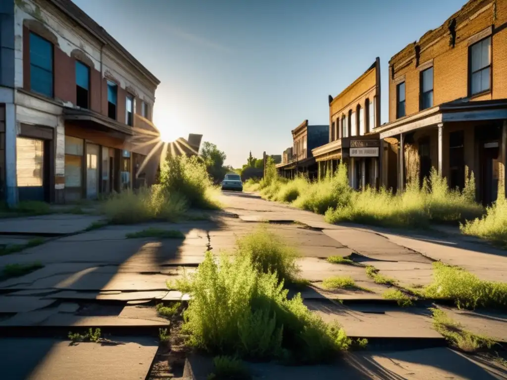 Explora la desolación de una ciudad fantasma, donde la naturaleza reclama su territorio. <b>Turismo de exploración en ciudades fantasma.