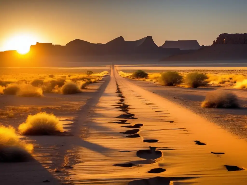 Atardecer desolador en Oranjemund, Namibia 'Una ciudad fantasma: Oranjemund, Namibia, al atardecer. La luz dorada resalta la desolación de las calles abandonadas.'
