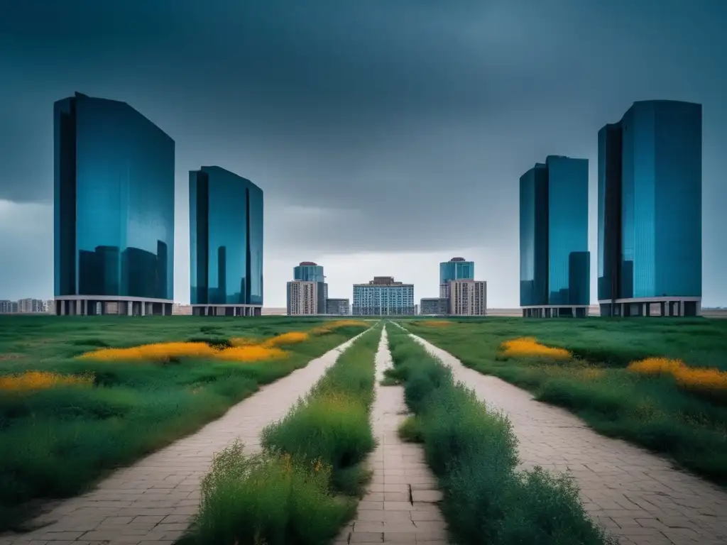 Explorando la ciudad fantasma de Ordos, Mongolia: rascacielos en ruinas y naturaleza reclamando la ciudad.