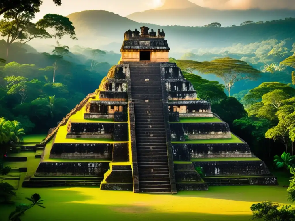 Descubrimiento de la Ciudad del Dios Mono: Ruinas mayas de Copán con detallados grabados de piedra y exuberante vegetación bajo la cálida luz solar.