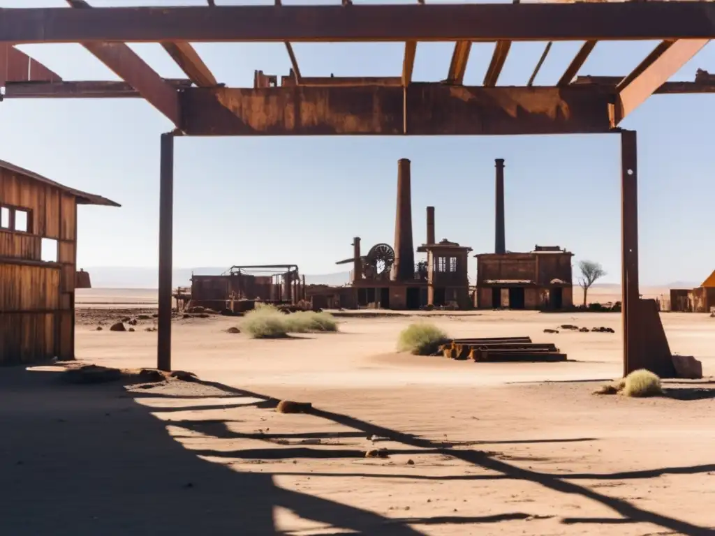 Exploración de las ruinas de Humberstone en Chile, un paisaje desolado y remoto que captura la belleza y el paso del tiempo.