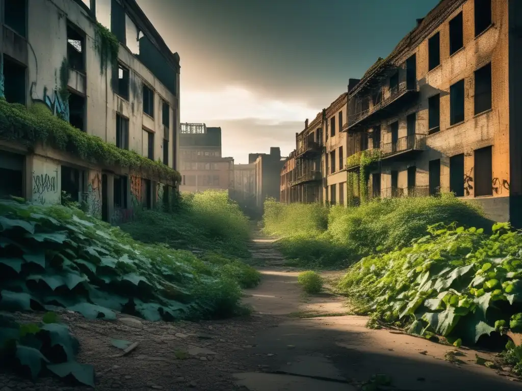 La imagen muestra la misteriosa belleza de una ciudad fantasma abandonada, evocando la reflexión sobre el turismo en ciudades fantasma abandonadas.