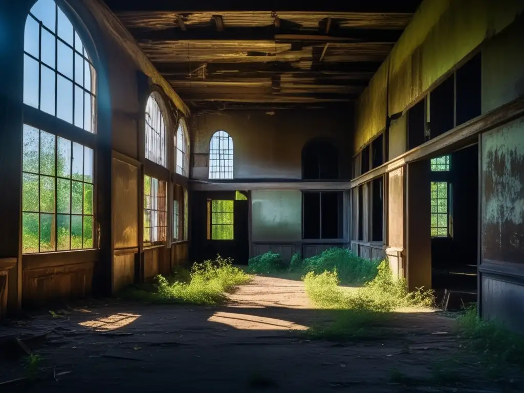 Ruinas en la sombra: fotografía de un edificio abandonado