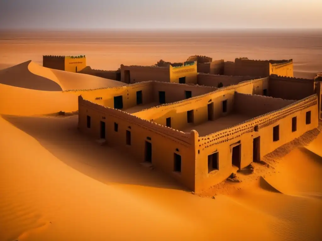 Una impresionante imagen de las calles abandonadas de Chinguetti, Mauritania, revelando la belleza misteriosa de esta ciudad fantasma.