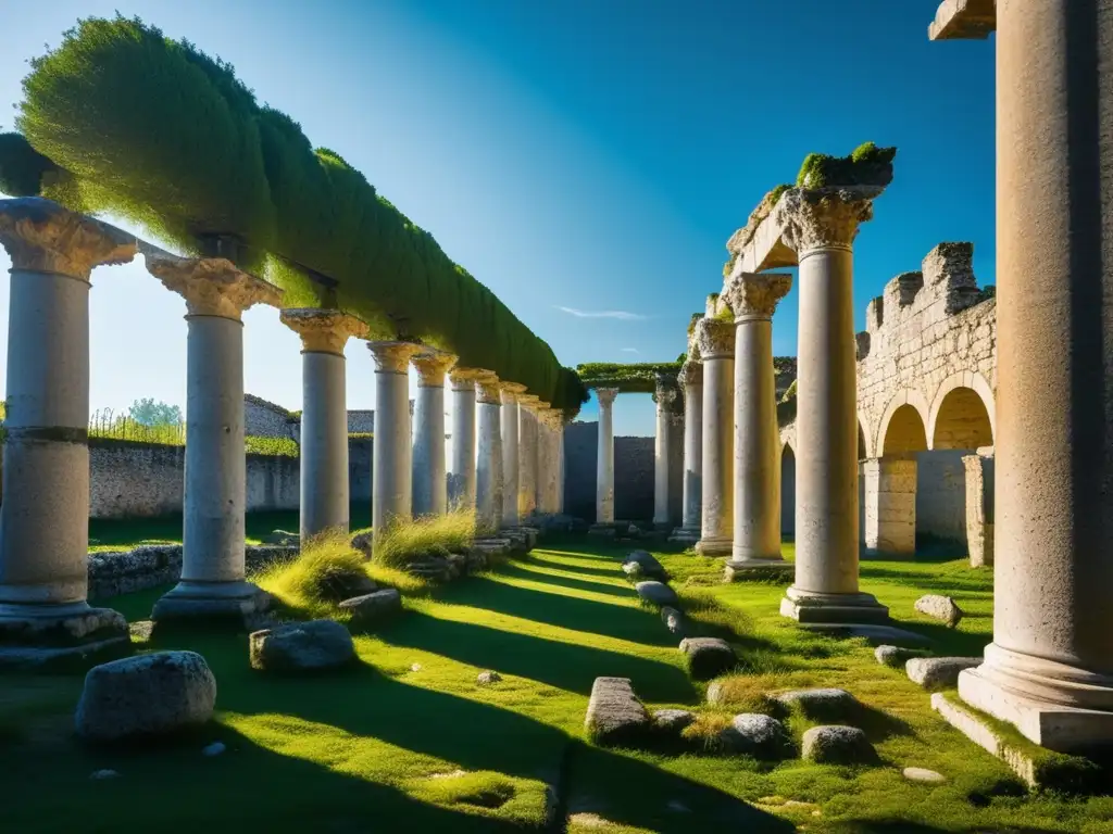 Las impresionantes ruinas de Aquileia, ciudad fantasma, muestran la historia y misterio del lugar, con la naturaleza reclamando su espacio.