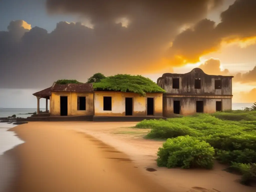 Ruinas coloniales en la costa de Axim, Ghana