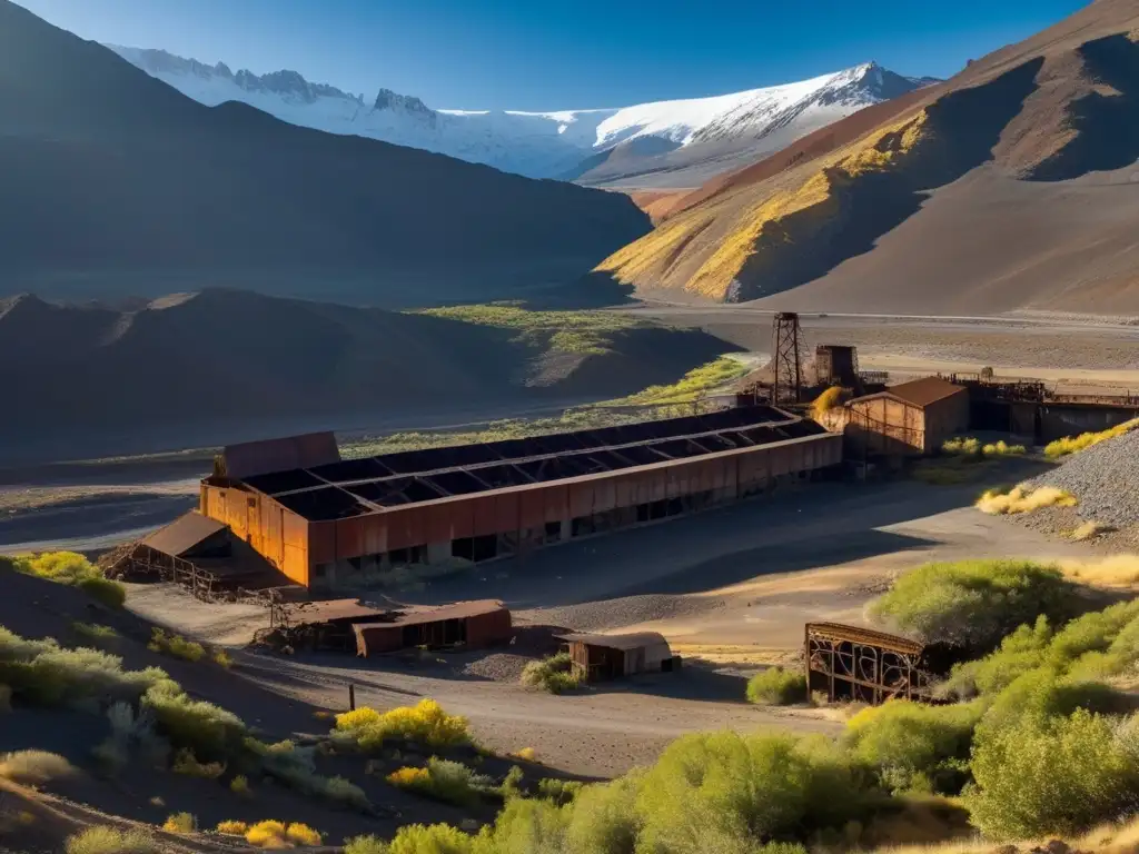 Explora las minas abandonadas en Chile, donde la naturaleza reclama su espacio entre estructuras industriales en desuso.