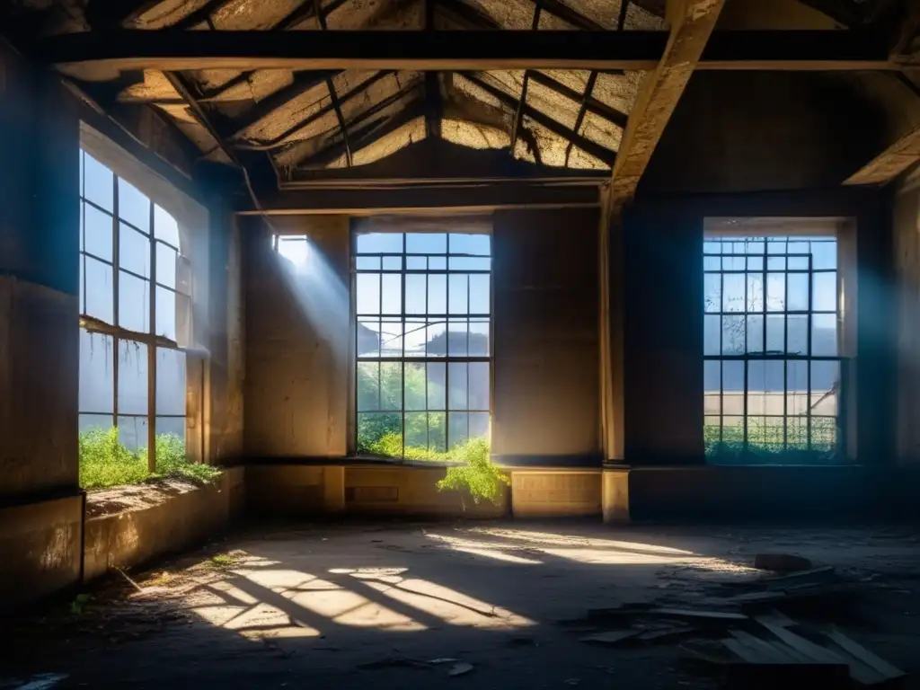 Ruinas misteriosas: Luz y sombra en edificio abandonado