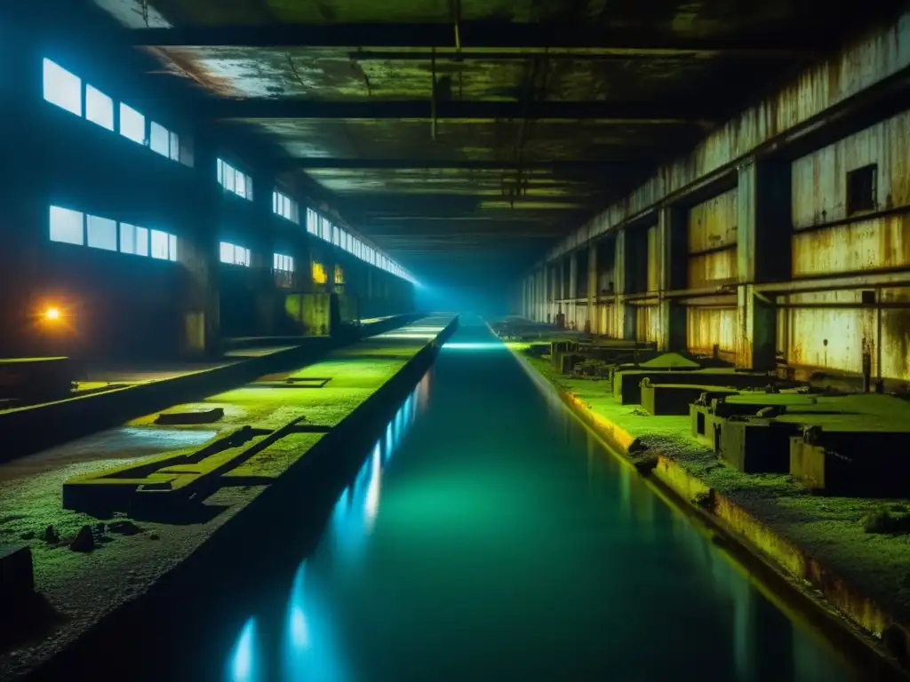 Descubre la misteriosa belleza de bases submarinas secretas abandonadas en esta fotografía subacuática.