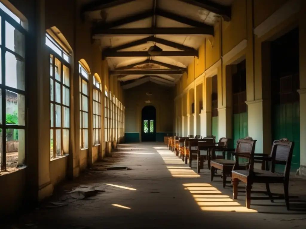 Explora la misteriosa Universidad de Rangoon abandonada en Birmania, con sus pasillos desiertos, ventanas rotas y muebles cubiertos de polvo.