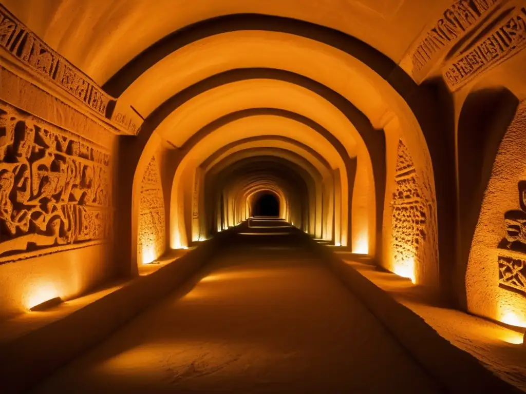 Explorando los misteriosos túneles subterráneos del Karez en Turfán, China, con antorchas iluminando las antiguas paredes esculpidas.