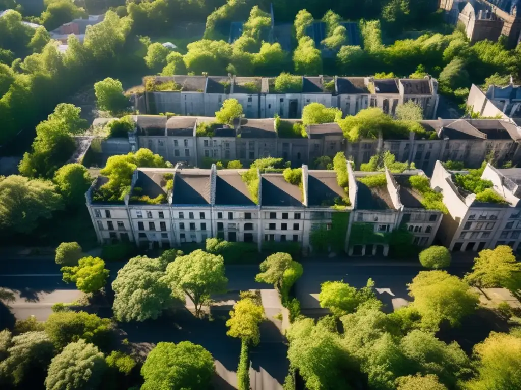 Un paisaje urbano abandonado y en ruinas, invadido por la naturaleza. <b>Estudios recientes en urbes abandonadas.