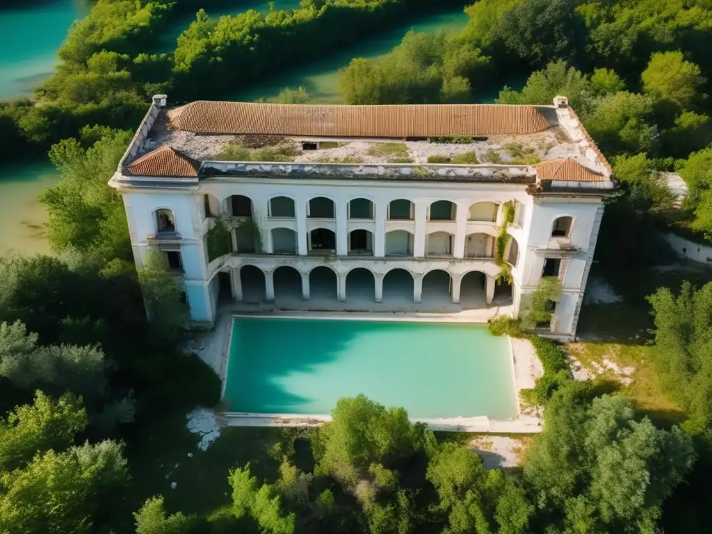 Ruinas contemporáneas del resort Haludovo Krk: belleza abandonada y naturaleza salvaje en el Palacio Hotel.