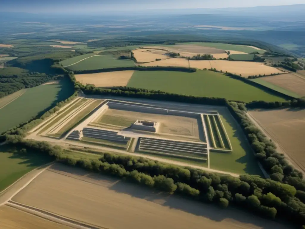 Descubre las ruinas de Vergina: una imagen aérea de las excavaciones revela su fascinante historia enterrada.