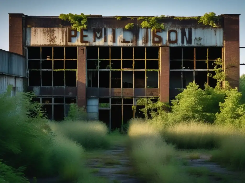 Explora los secretos de fábricas armamento abandonadas en esta imagen documental de desolación misteriosa.