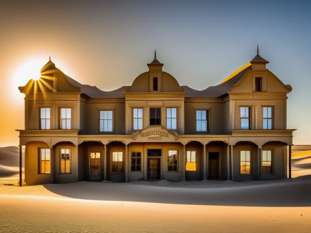 La belleza inquietante de Kolmanskop al atardecer