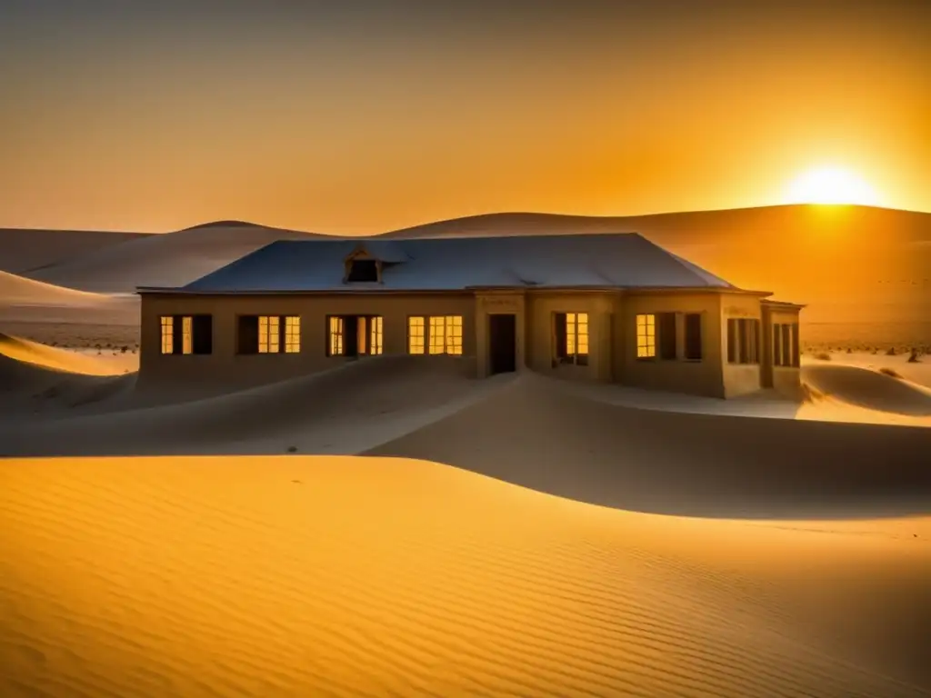 El atardecer dorado sobre Kolmanskop: belleza en ruinas