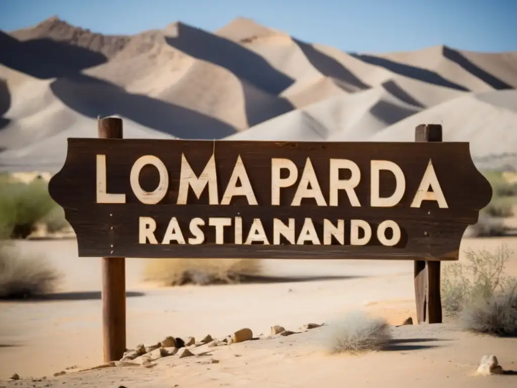 El solitario letrero de madera envejecida de Loma Parda, ciudad abandonada, cuenta la historia en silencio.