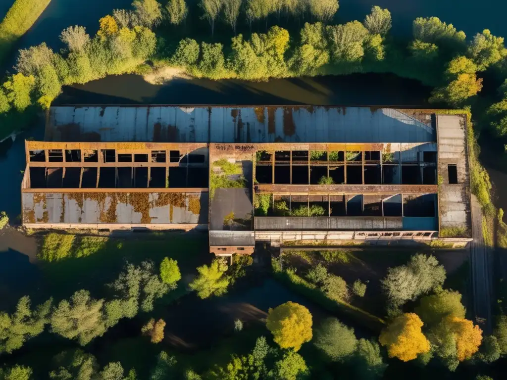 Un testimonio visual del paso del tiempo en un sitio industrial abandonado, donde la naturaleza reclama su territorio. Modelos de negocio para conservar sitios abandonados.