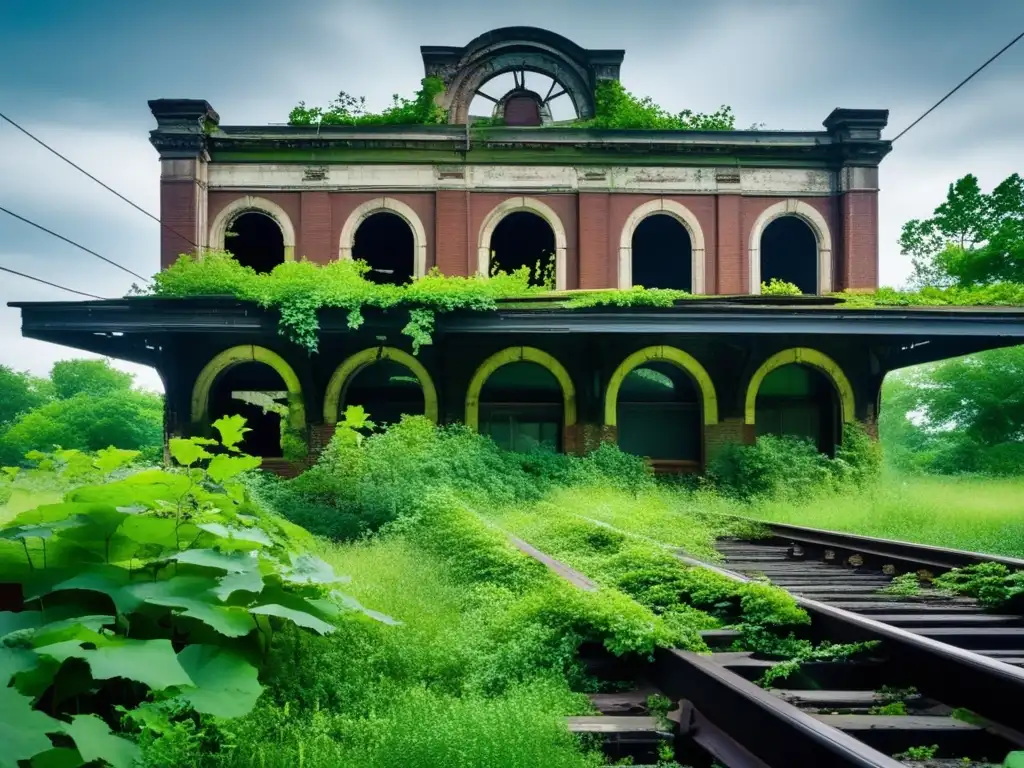 La estación de tren abandonada en Gary, Indiana, muestra la lucha entre la decadencia industrial y la naturaleza.