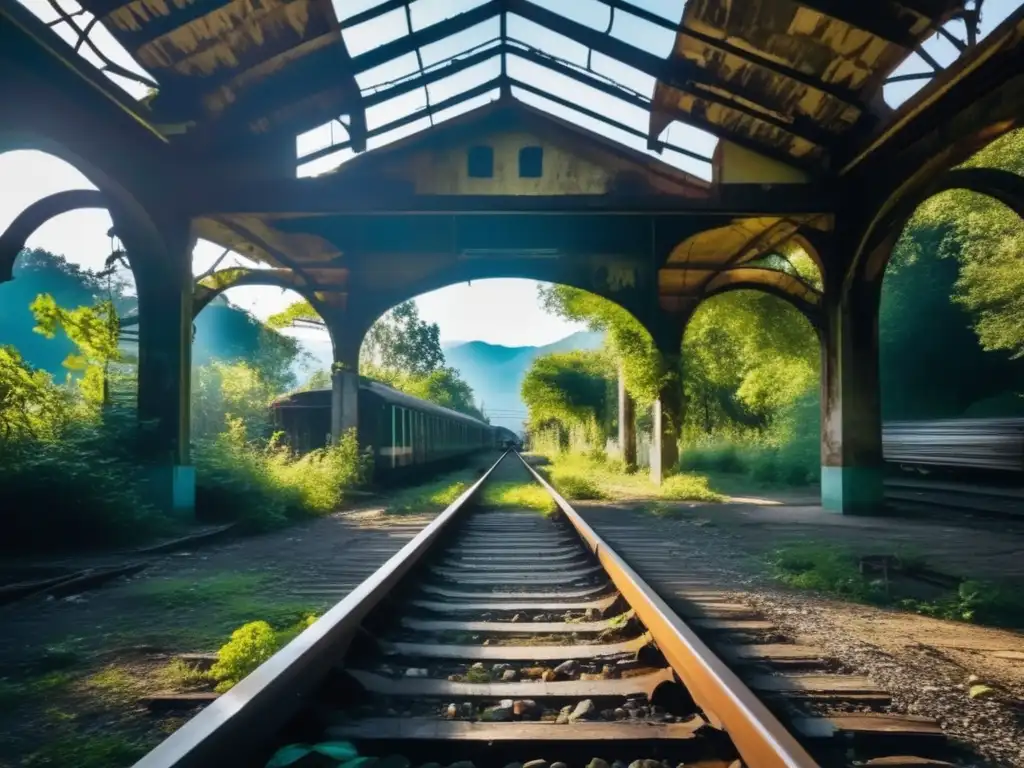 La estación de trenes abandonada Sukhumi muestra su decadente belleza con trenes oxidados y naturaleza.