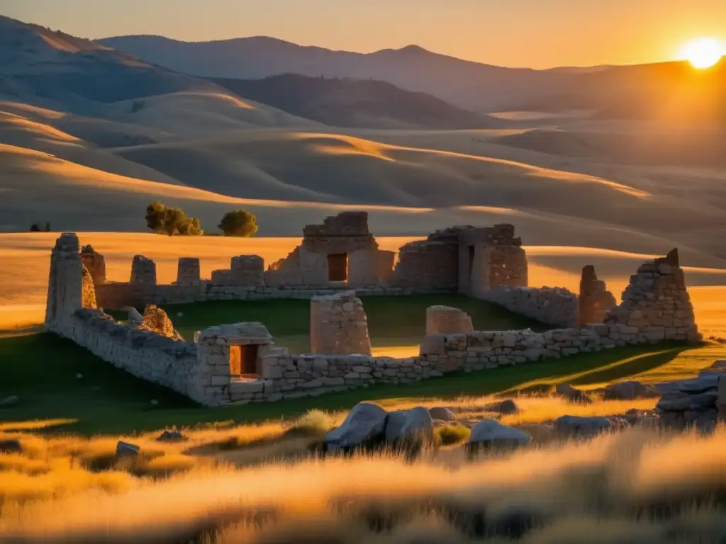 Una vista impresionante de las Ruinas de Idaho: belleza trágica en el atardecer.